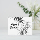 Black Bamboo Twig Briefkaart (Staand voorkant)