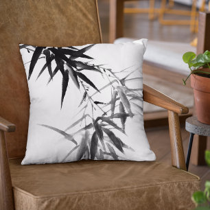 Black Bamboo Twig Kussen