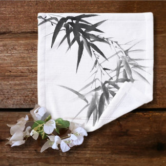 Black Bamboo Twig Washandje