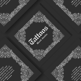 Black Bandana Paisley Tattoos Square Visitekaartje