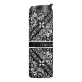 Black Bandana Personaliseert thermische getumbler Thermosbeker (Gedraaid links)
