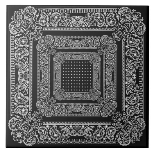 Black Bandanarama Two Bandana Tegeltje (Voorkant)