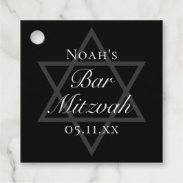 Black Bar Mitswa Ster van David Custom Party Bedankjes Labels