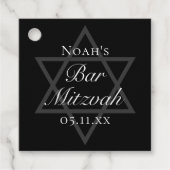 Black Bar Mitswa Ster van David Custom Party Bedankjes Labels (Voorkant)