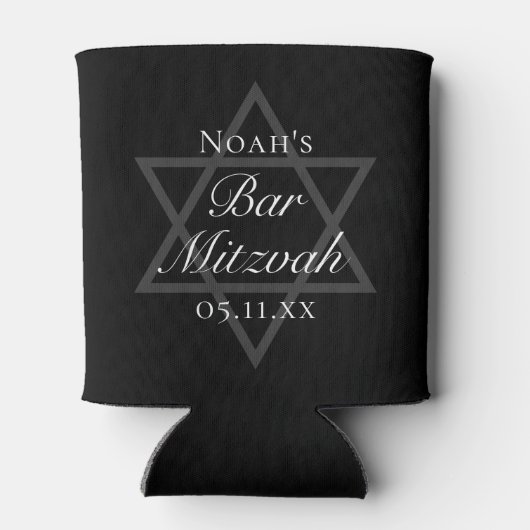 Black Bar Mitswa Ster van David Custom Party Blikjeskoeler (Achterkant)