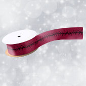 Black Barbed Branches on Blood Red Halloween Satijnen Lint
