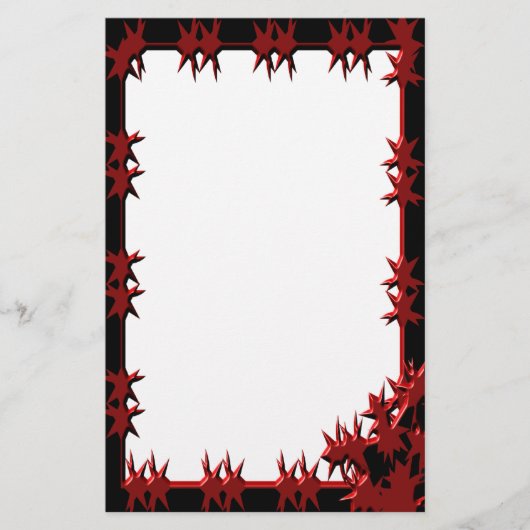 Black Barbed Wire Gothic Stationery Briefpapier (Voorkant)