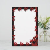Black Barbed Wire Gothic Stationery Briefpapier (Staand voorkant)
