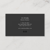 Black Barber Pole Barbershop Visitekaartje (Achterkant)