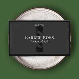 Black Barber Pole Barbershop Visitekaartje