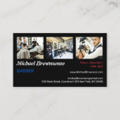 Black Barber Pole Salon Branding Design Visitekaartje (Achterkant)