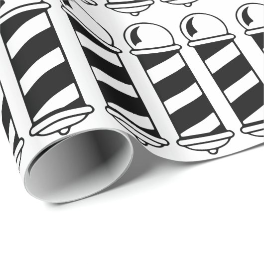 Black Barber Poles Cadeaupapier (Rol Hoek)