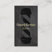 Black Barber Shop Barbershop Pole Visitekaartje (Voorkant)