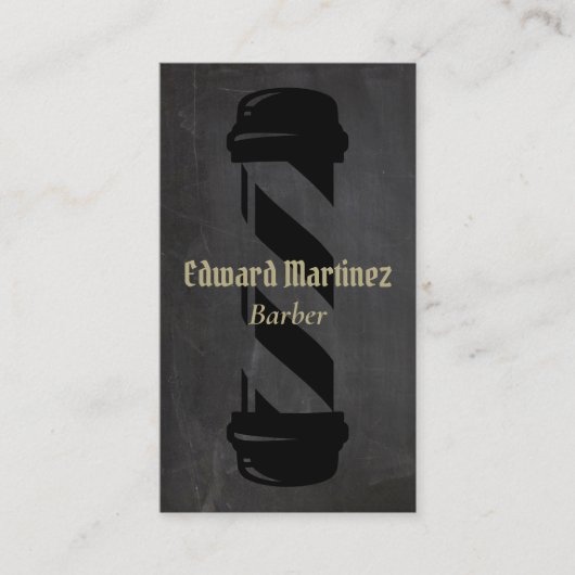 Black Barber Shop Barbershop Pole Visitekaartje (Voorkant)