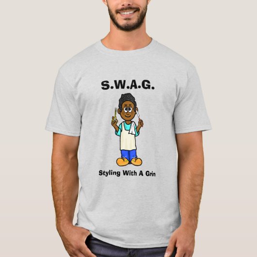 Black Barber SWAG T-Shirt (Voorkant)