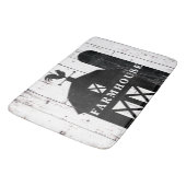 Black Barn White Wood Rustic Country Farmhouse Badmat (Gekanteld)