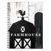 Black Barn White Wood Rustic Country Farmhouse Notitieboek (Voorkant)
