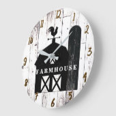 Black Barn White Wood Rustic Farmhouse Land Grote Klok (Hoek)