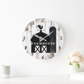 Black Barn White Wood Rustic Farmhouse Land Grote Klok (Huis)