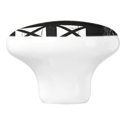 Black Barn White Wood Rustic Farmhouse Land Keramische Knop (Zijkant)