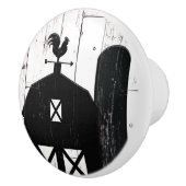 Black Barn White Wood Rustic Farmhouse Land Keramische Knop (Rechts)