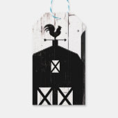 Black Barn White Wood Rustic Farmhouse Weddenschap Cadeaulabel (Achterkant)