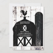 Black Barn White Wood Rustic Farmhouse Weddenschap Kaart (Voorkant)