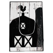 Black Barn White Wood Rustic Farmhouse Weddenschap Medium Cadeauzakje (Achterkant)