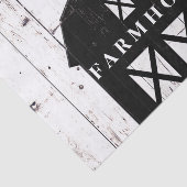 Black Barn White Wood Rustic Farmhouse Weddenschap Tissuepapier (Detail)