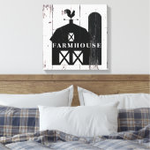 Black Barn White Wood Rustige Farmhouse Wall Art Canvas Afdruk (Insitu (Slaapkamer))