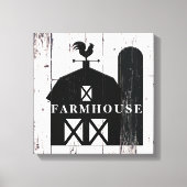 Black Barn White Wood Rustige Farmhouse Wall Art Canvas Afdruk (Voorkant)