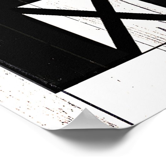 Black Barn White Wood Rustige Farmhouse Wall Art Poster (Hoek)