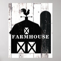 Black Barn White Wood Rustige Farmhouse Wall Art