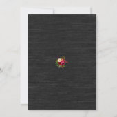 Black Barnboard Burgundy Boho Flowers Kaart (Achterkant)