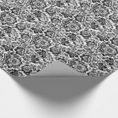 Black Baroque Flowers Patroon Cadeaupapier (Hoek)