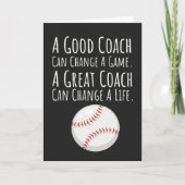 Black Baseball Coach Cards Sport Team Trainer  Kaart (Voorkant)