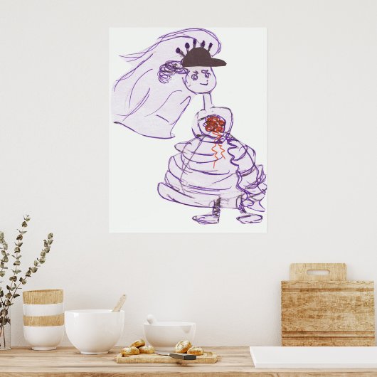 Black Baseball Pet Bride Poster (Keuken)