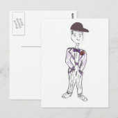 Black Baseball Pet Groom Briefkaart (Voorkant / Achterkant)