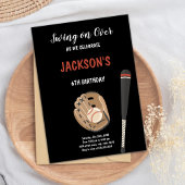 Black Baseball Verjaardag Uitnodiging