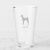 Black Basenji Dog Silhouette gepersonaliseerd Glas (Achterkant)