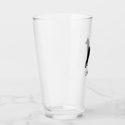 Black Basenji Dog Silhouette gepersonaliseerd Glas (Rechts)