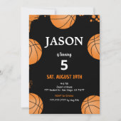 Black Basketbal uitnodiging (Voorkant)