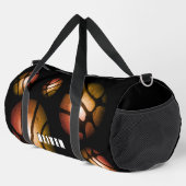 Black Basketball Ball Metallic Pattern Sports Name Plunjezak (Rechterhoek)