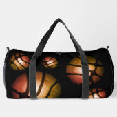 Black Basketball Ball Metallic Pattern Sports Name Plunjezak (Achterkant)