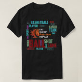 Black Basketball Stuff Coach Player Team Eat Sleep T-shirt (Design voorkant)