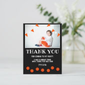 Black Basketball Verjaardag Foto Dank u Briefkaart (Staand voorkant)