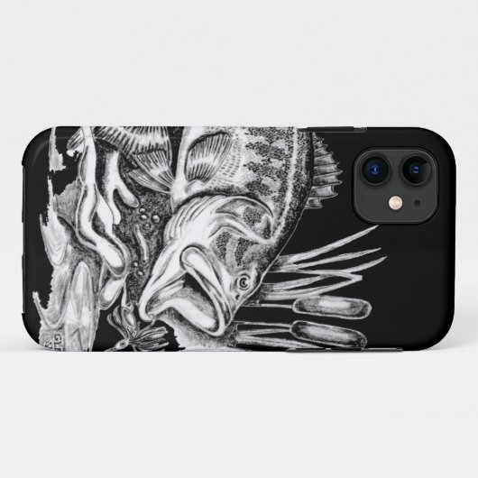 Black Bass Case-Mate iPhone Case (Achterkant (horizontaal))