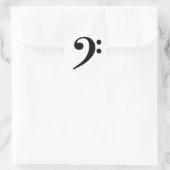 Black Bass Clef Ronde Sticker (Tas)
