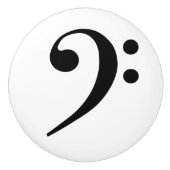 Black Bass Klef Muziek Symbool Notatie Keramische Knop (Voorkant)