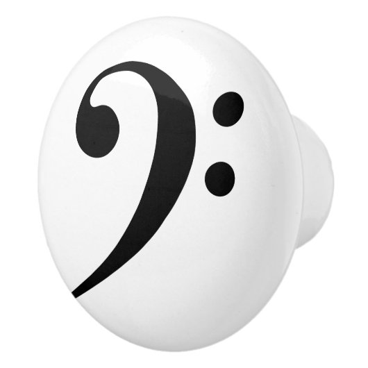 Black Bass Klef Muziek Symbool Notatie Keramische Knop (Rechts)